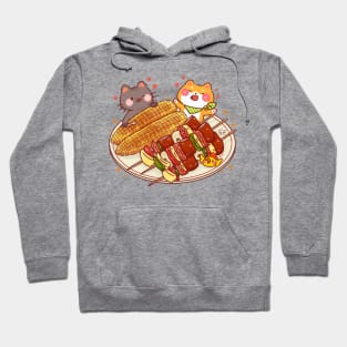 Shiba Inu Cat Roasted Corn BBQ Hoodie